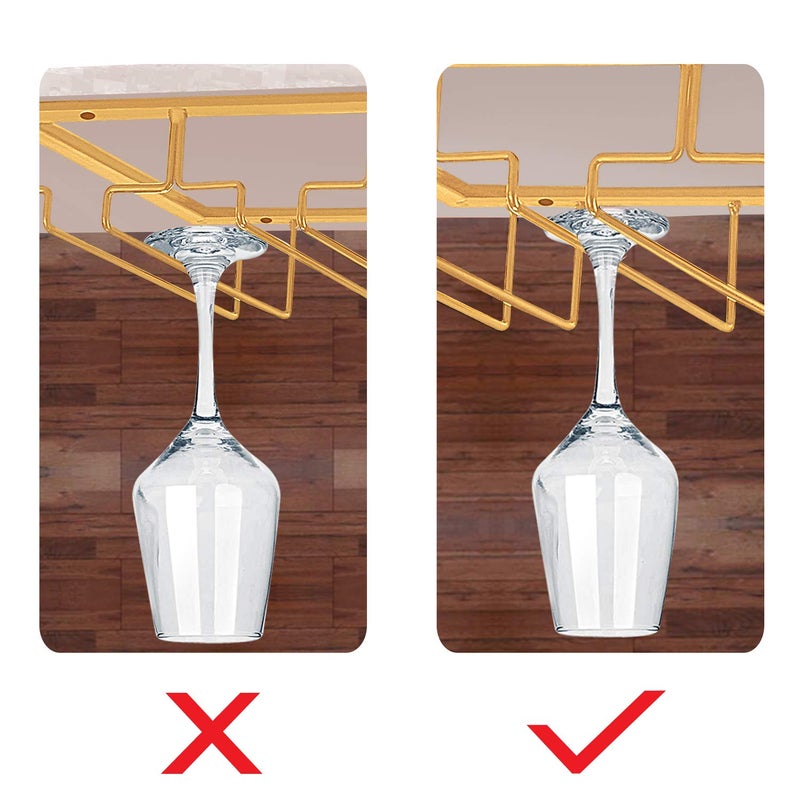 MOCOUM Under Cabinet Stemware Rack - Wire Wine Glass Holder with Storage for Cabinet, Kitchen, Bar - Image 4